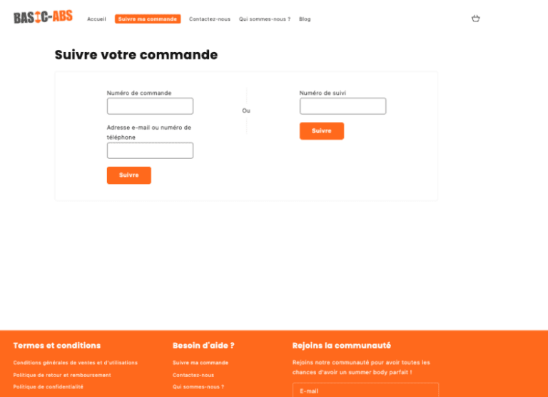 Visuel illustrant la création de la fonctionnalité de suivi de commande pour un site client, mettant en avant l’expertise en création de site internet.